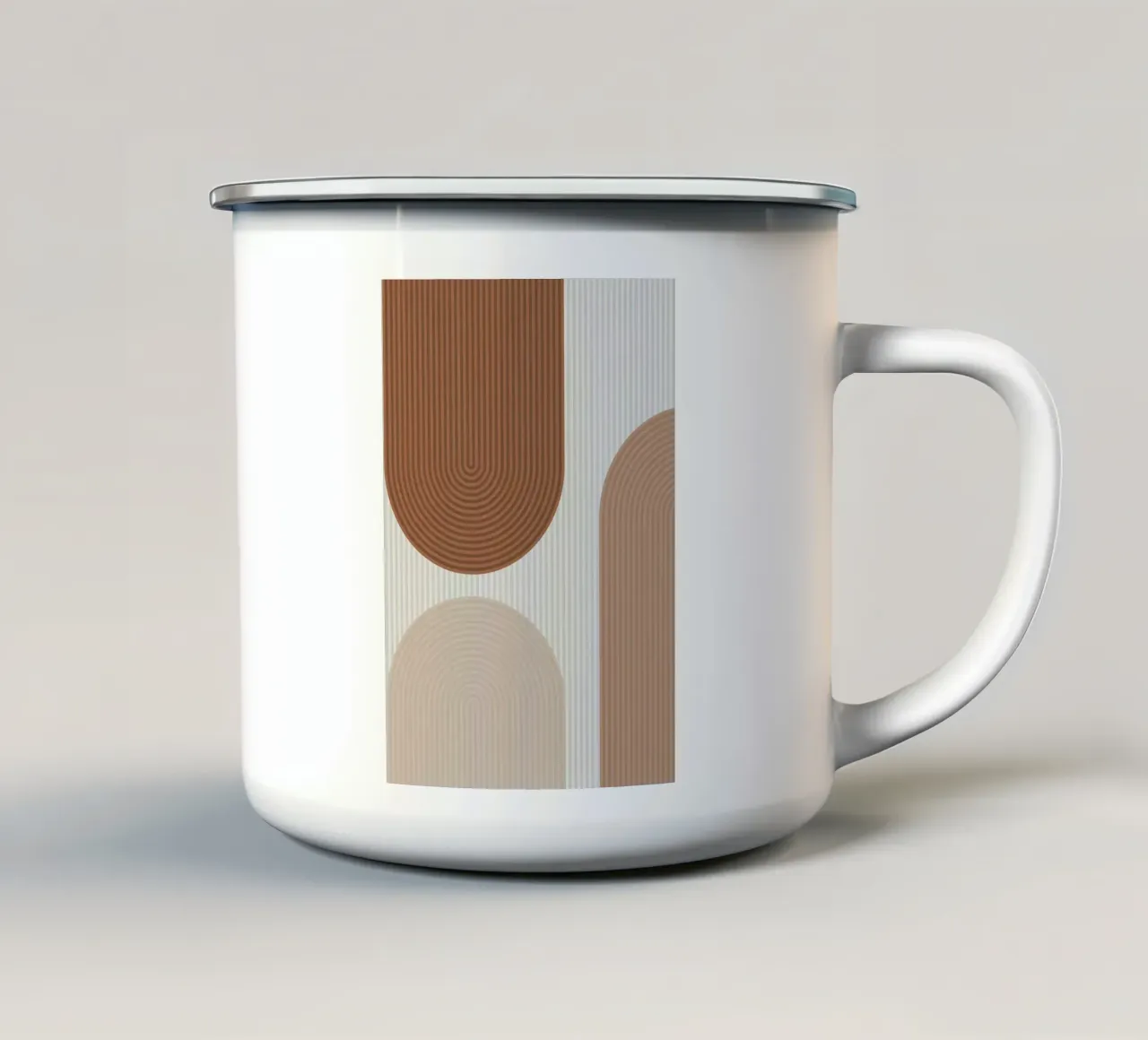 archi strisce linee verticali forme geometriche linee curve tazza in smalto da Patrick M Gerber