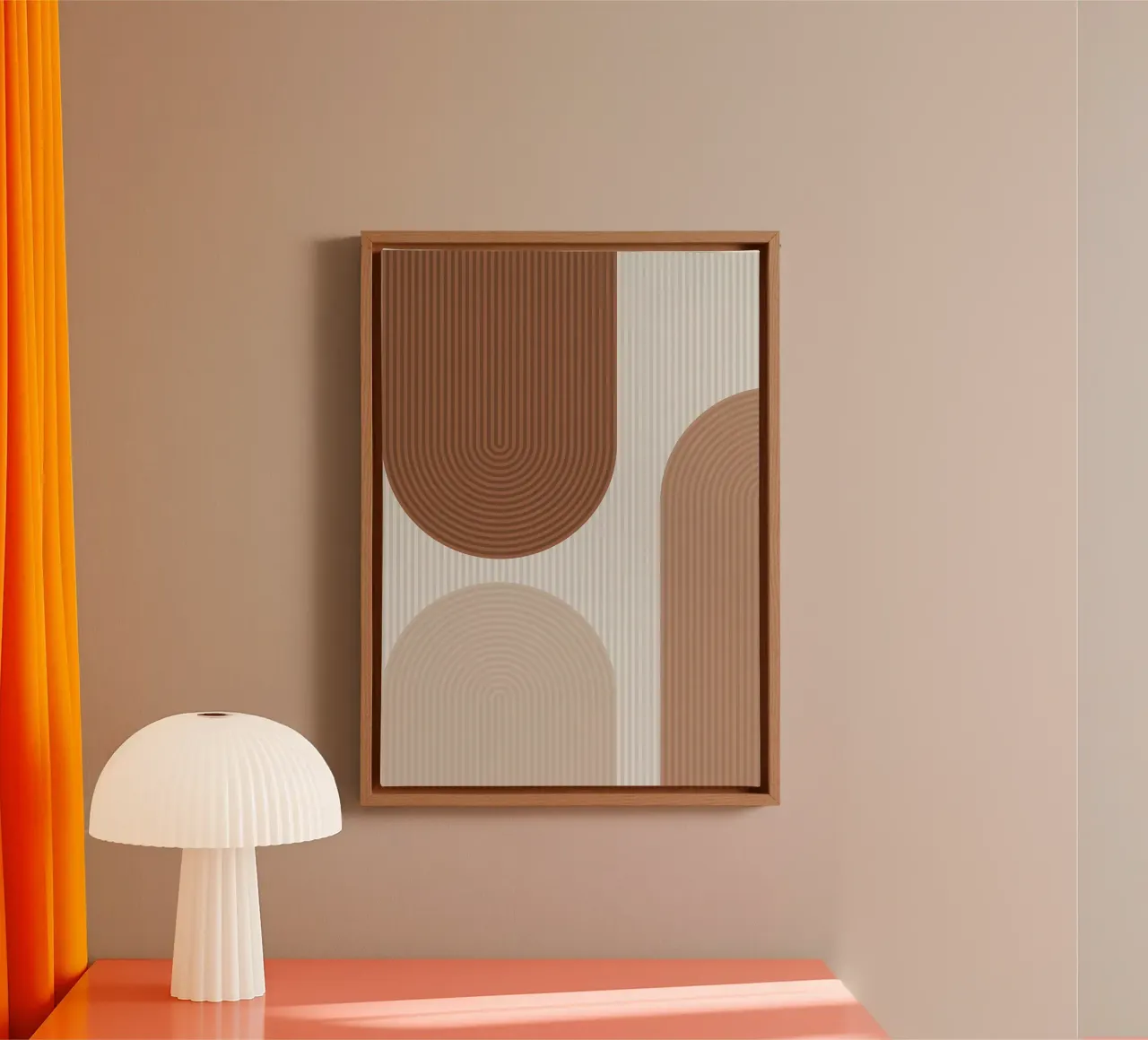 arches stripes vertical lines geometric shapes curved lines canvas with Floater frame by Patrick M Gerber