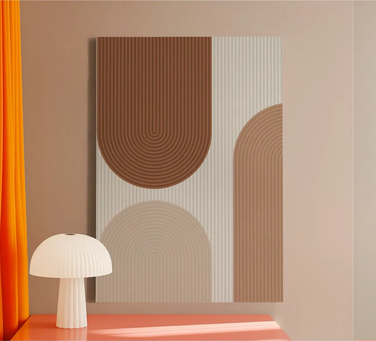 arches stripes vertical lines geometric shapes curved lines canvas with Floater frame by Patrick M Gerber