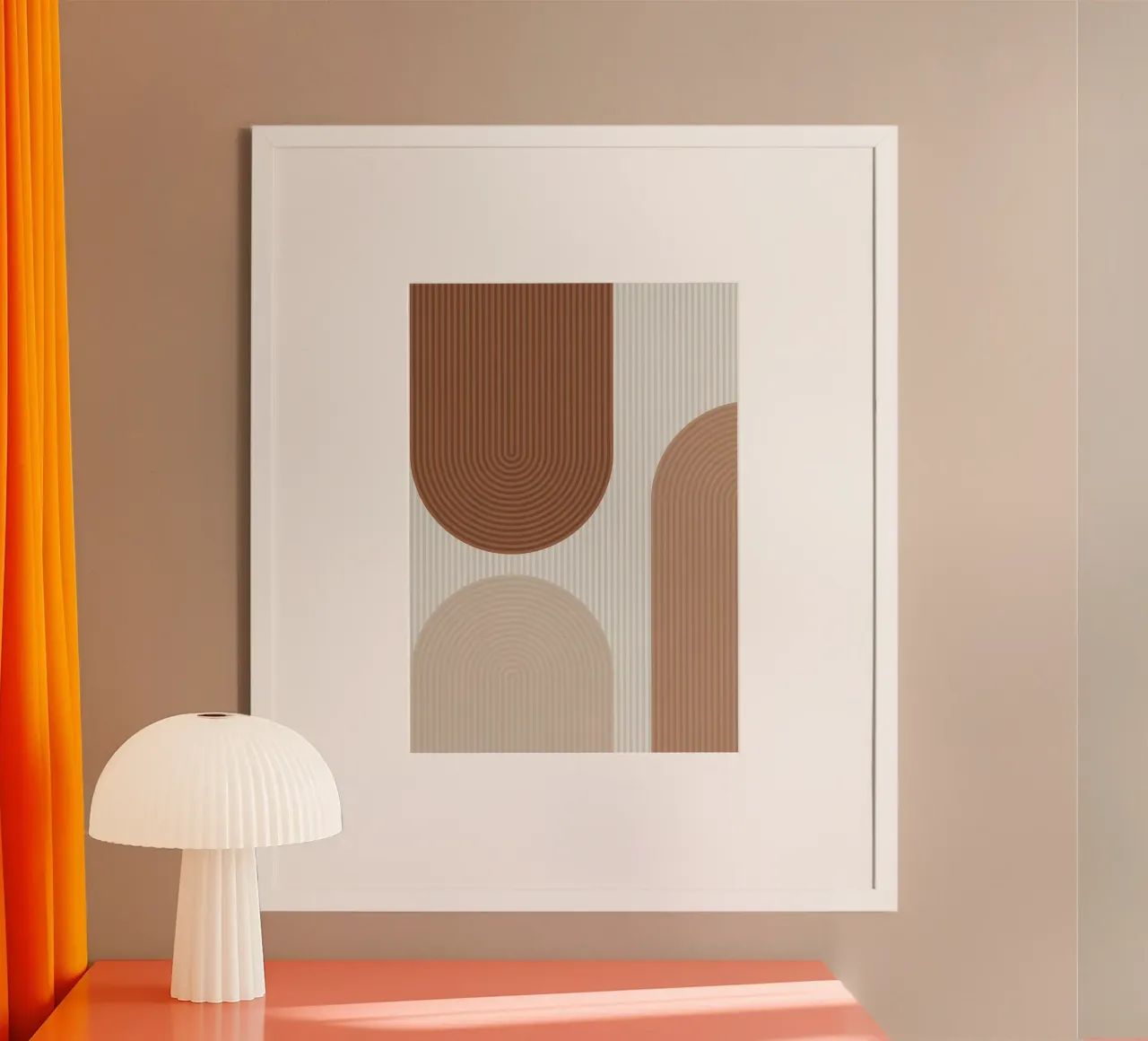 archi strisce linee verticali forme geometriche linee curve poster con telaio in plastica da Patrick M Gerber