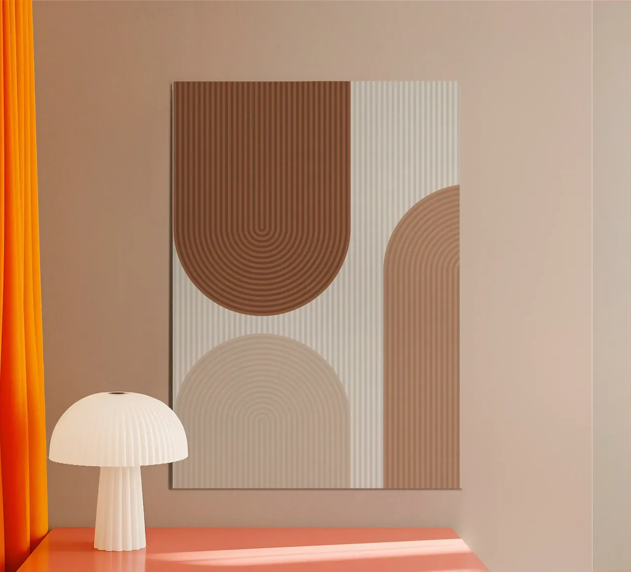 archi strisce linee verticali forme geometriche linee curve poster con telaio in plastica da Patrick M Gerber