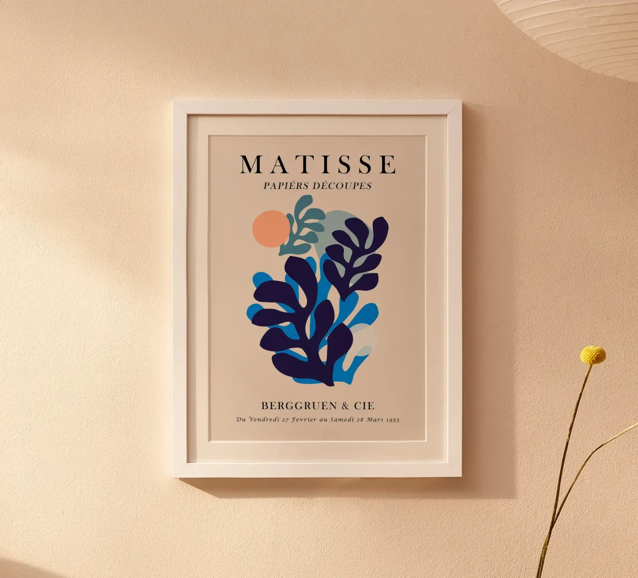 matisse cut-outs poster mostra foglie foglie blu abstra poster con telaio in plastica da Patrick M Gerber