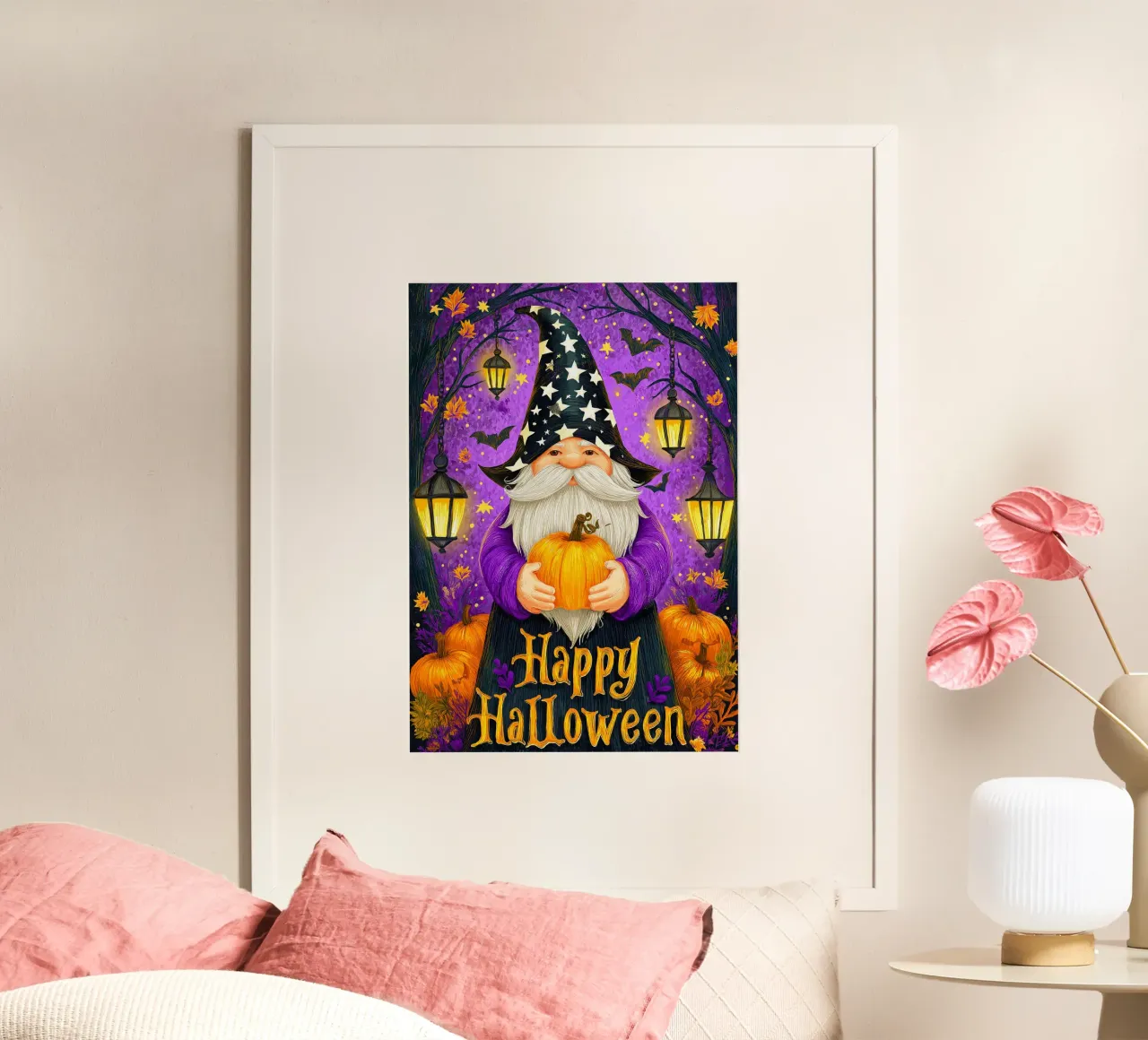 Mago e zucca di Halloween poster da Stellar Creative