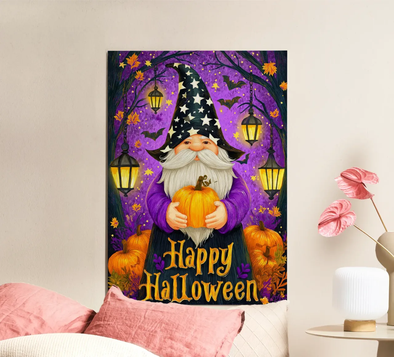 Mago e zucca di Halloween poster da Stellar Creative