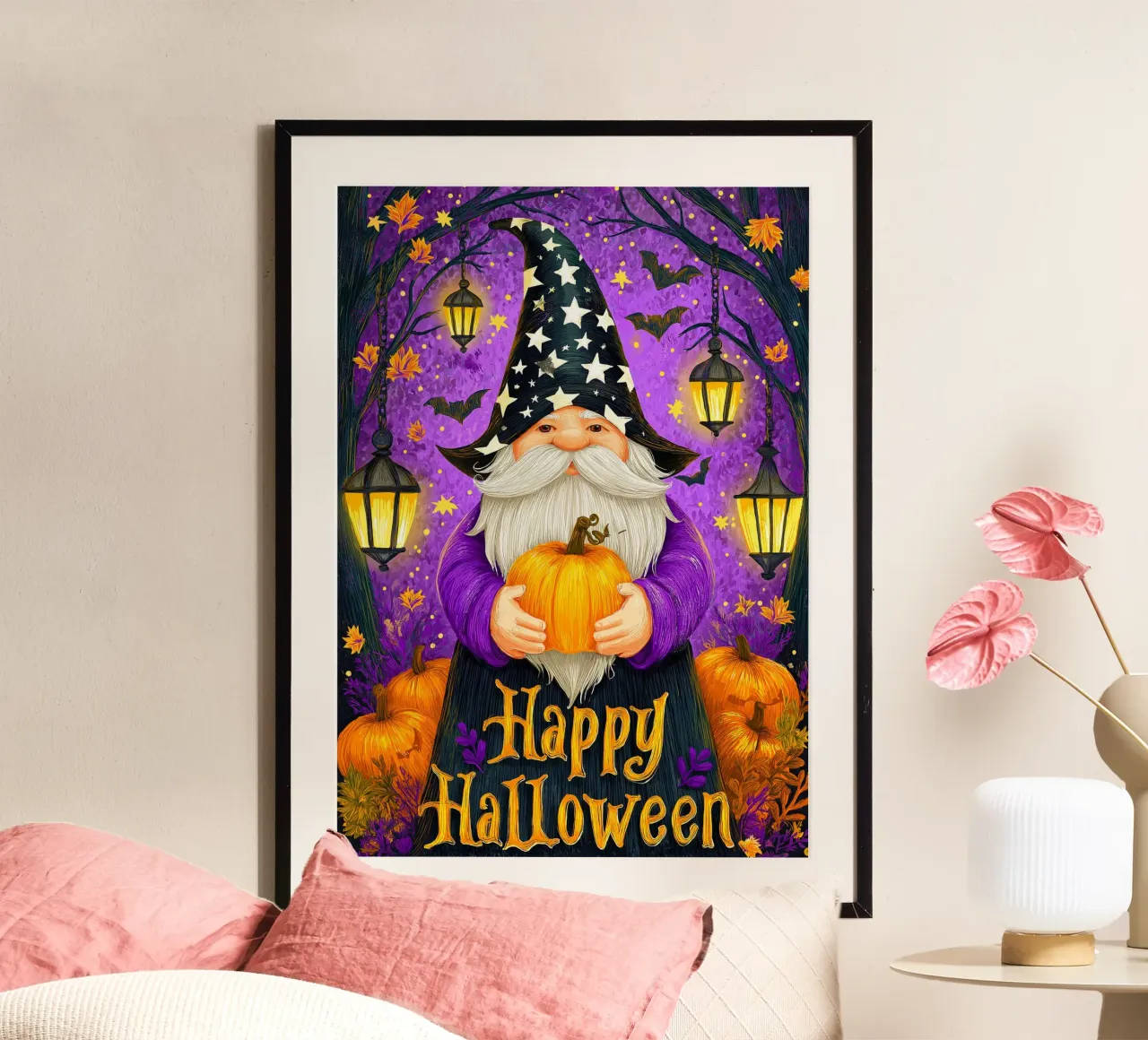 Mago e zucca di Halloween poster da Stellar Creative