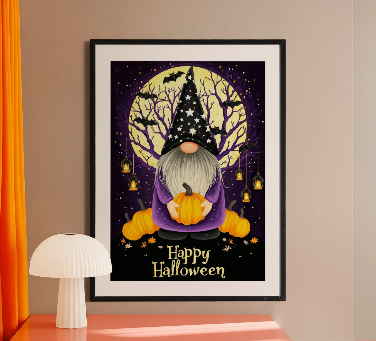Mago e zucca di Halloween poster da Stellar Creative