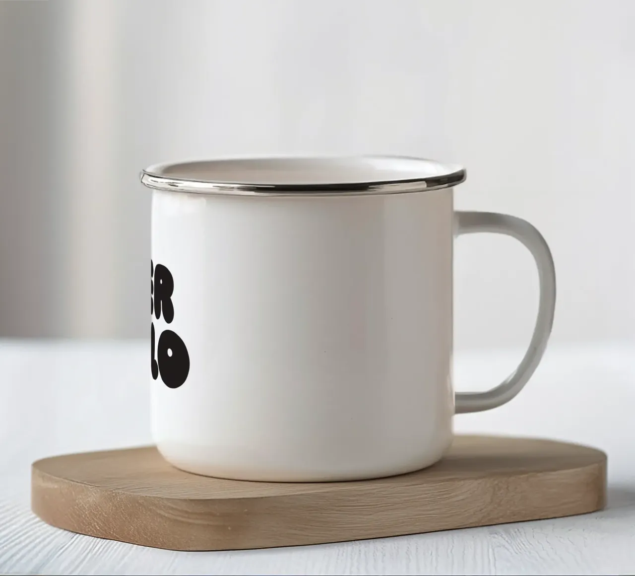 Aber Hallo tazza in smalto da Verplanungsagentur