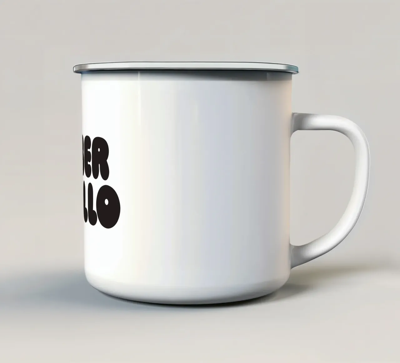 Aber Hallo tazza in smalto da Verplanungsagentur