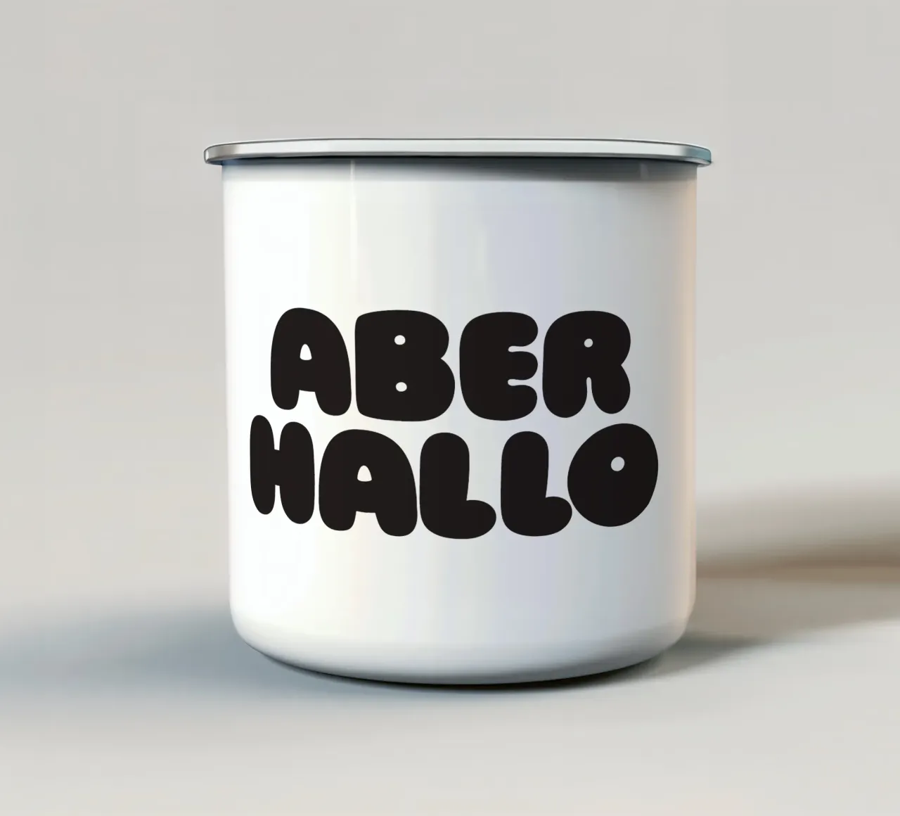 Aber Hallo tazza in smalto da Verplanungsagentur