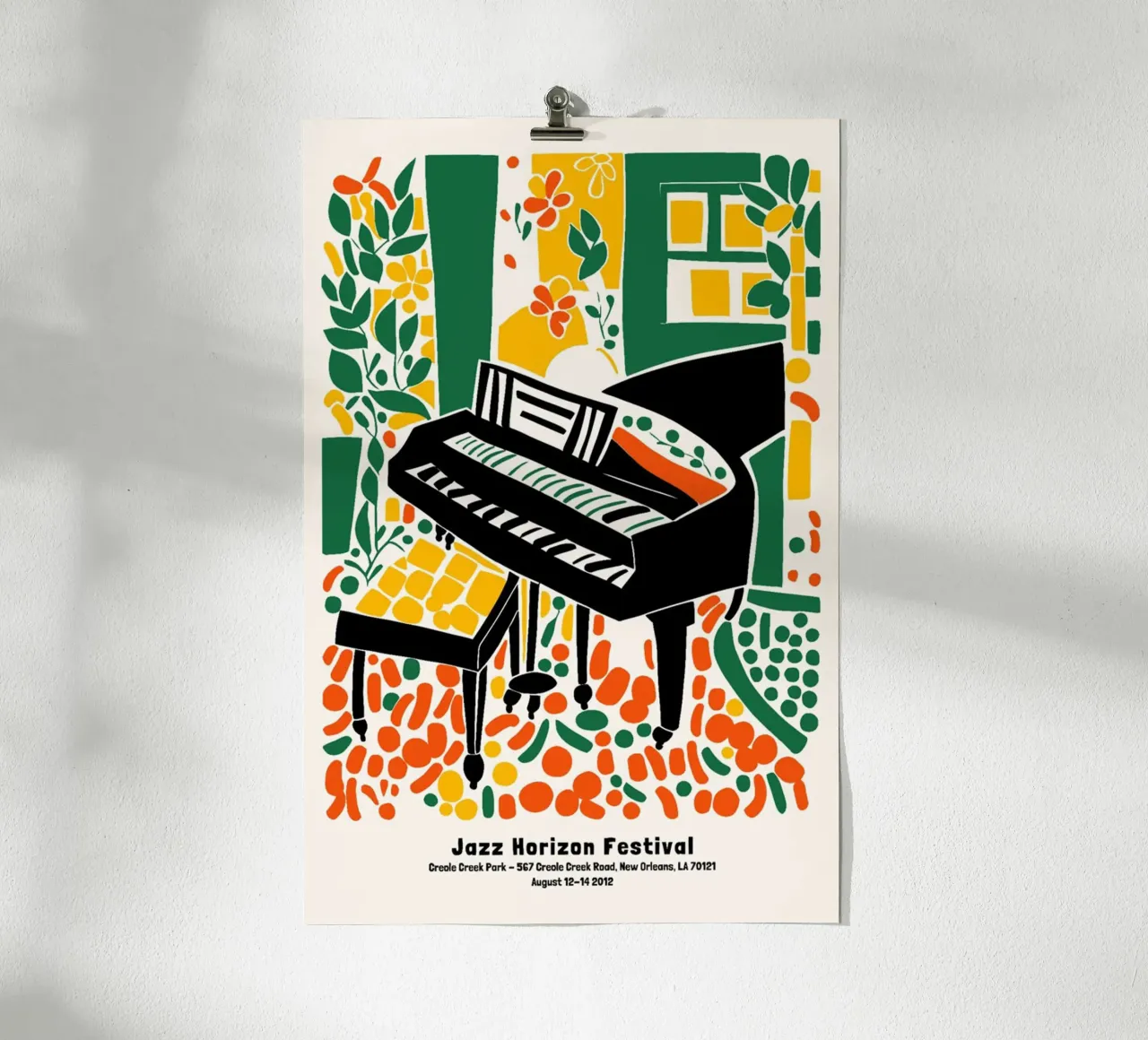 Jazz Horizon Fest poster con telaio in legno da cosmos studio