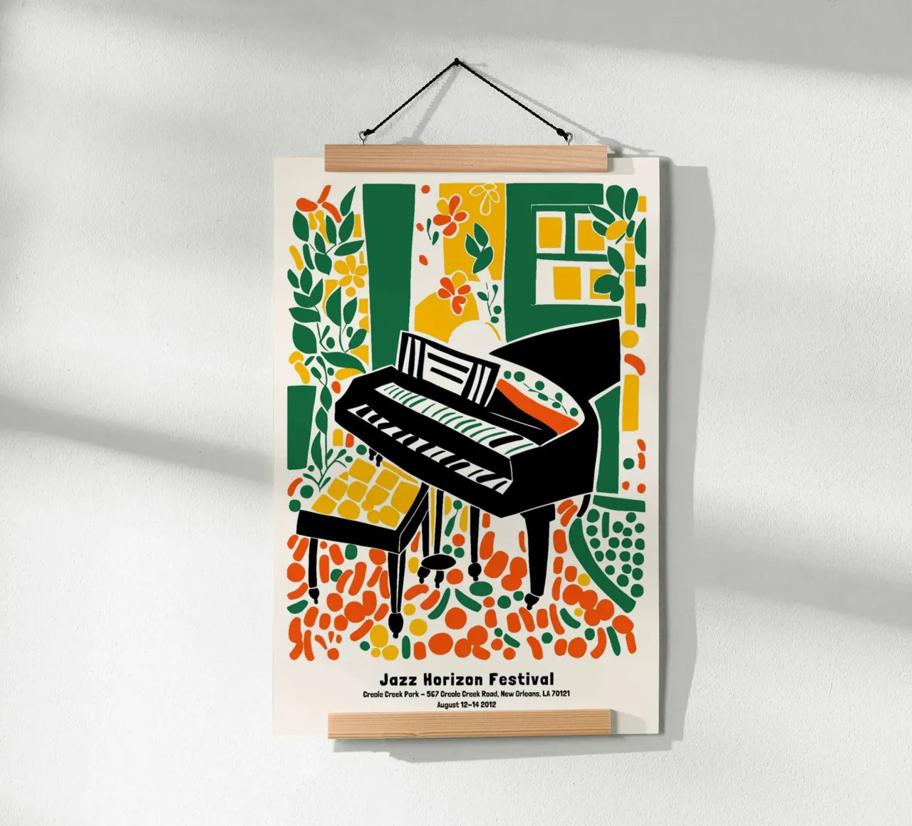 Jazz Horizon Fest poster con telaio in legno da cosmos studio