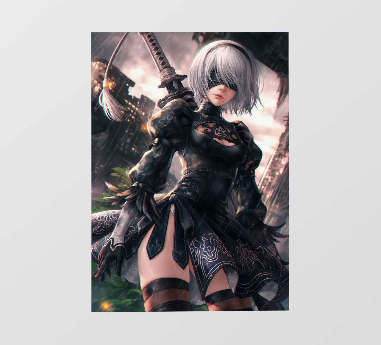 2B Nier Automata pellicola backlit da Fleur de Lys