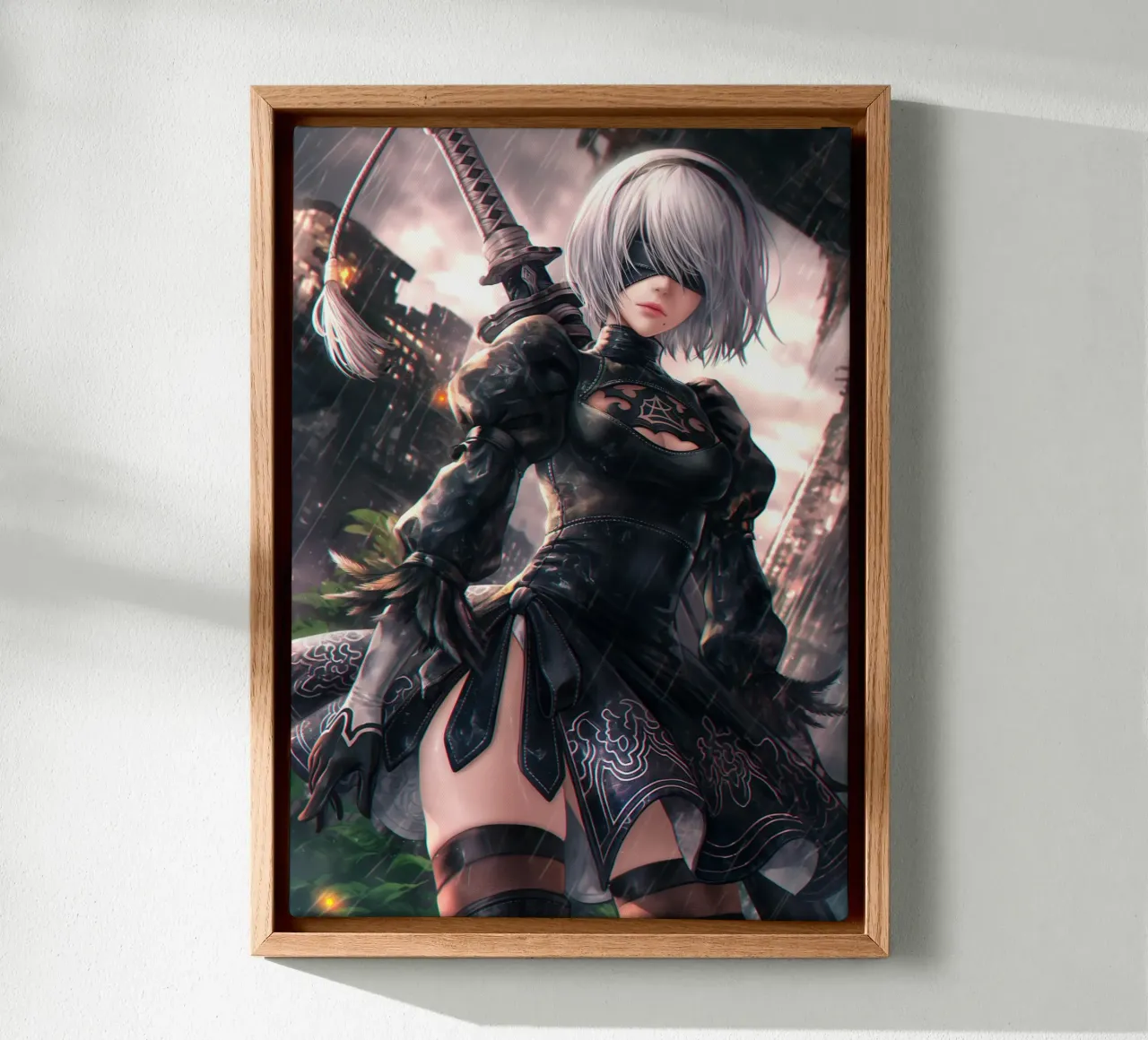 2B Nier Automata tela con Cornice a cassetta da Fleur de Lys