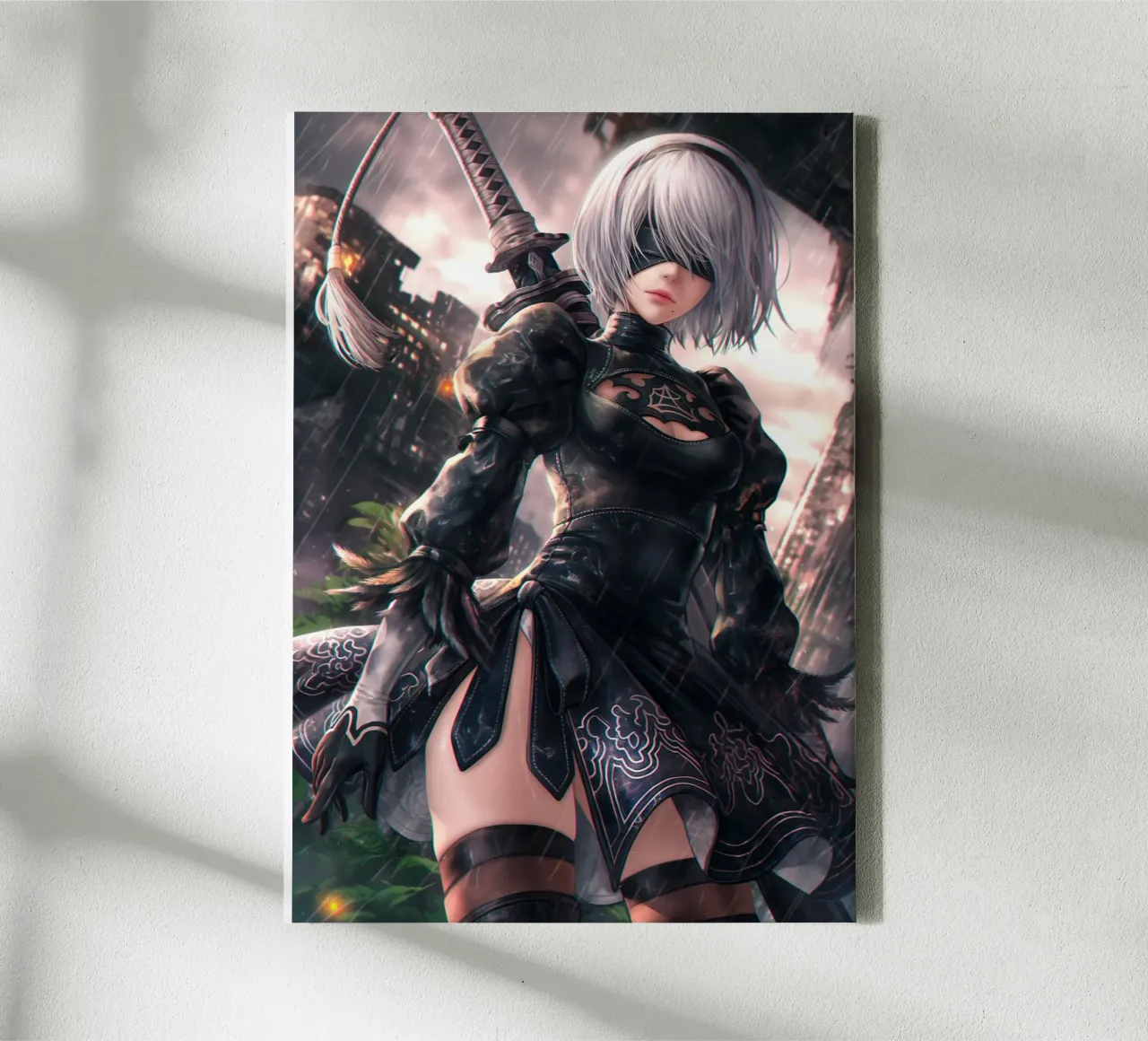 2B Nier Automata tela con Cornice a cassetta da Fleur de Lys