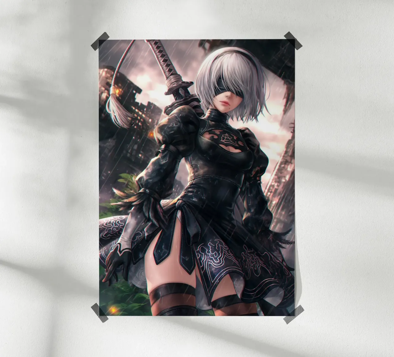 2B Nier Automata poster con telaio in plastica da Fleur de Lys