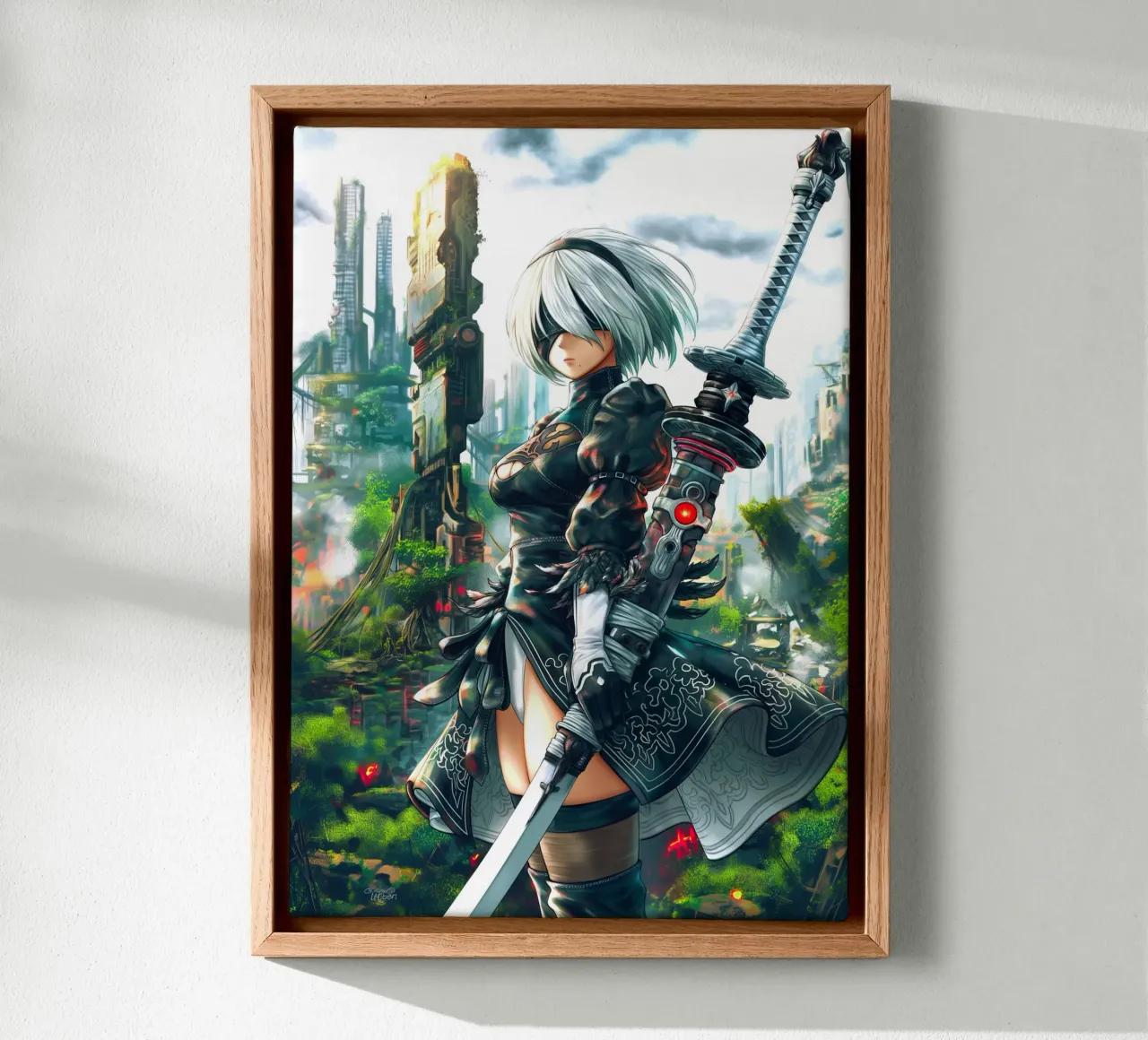 2B Nier Automata tela con Cornice a cassetta da Fleur de Lys
