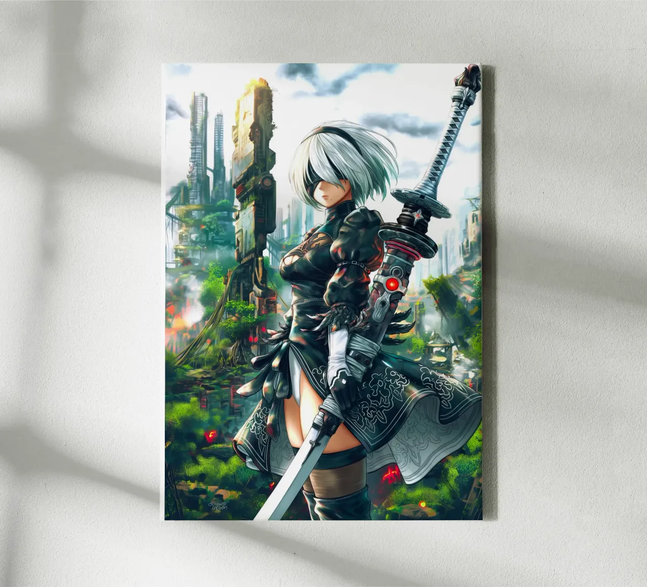 2B Nier Automata tela con Cornice a cassetta da Fleur de Lys