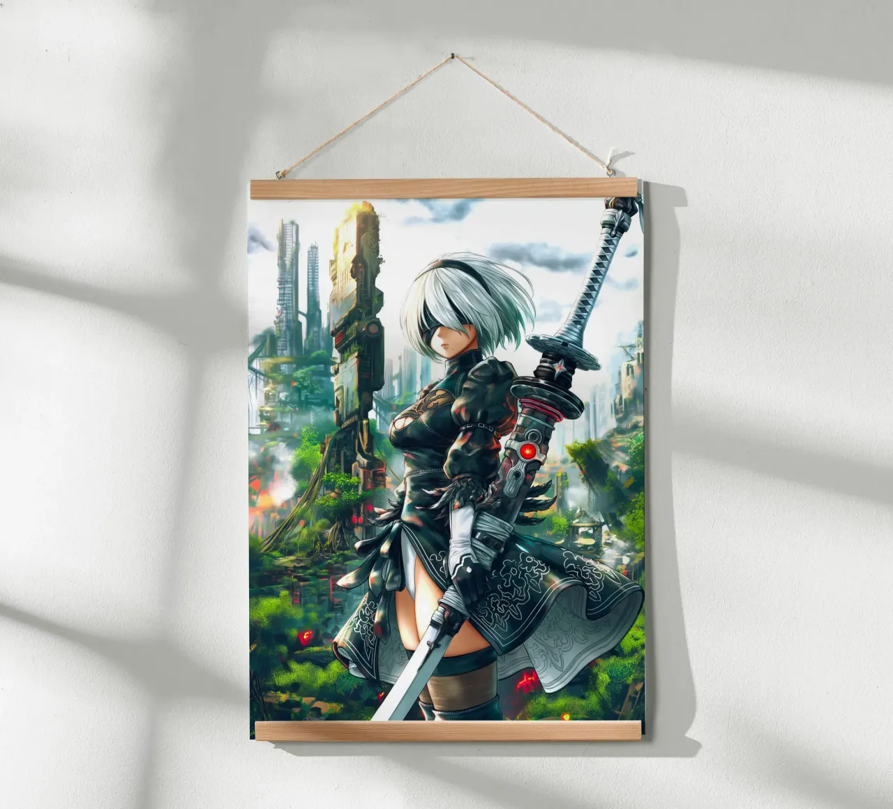 2B Nier Automata poster con telaio in alluminio da Fleur de Lys