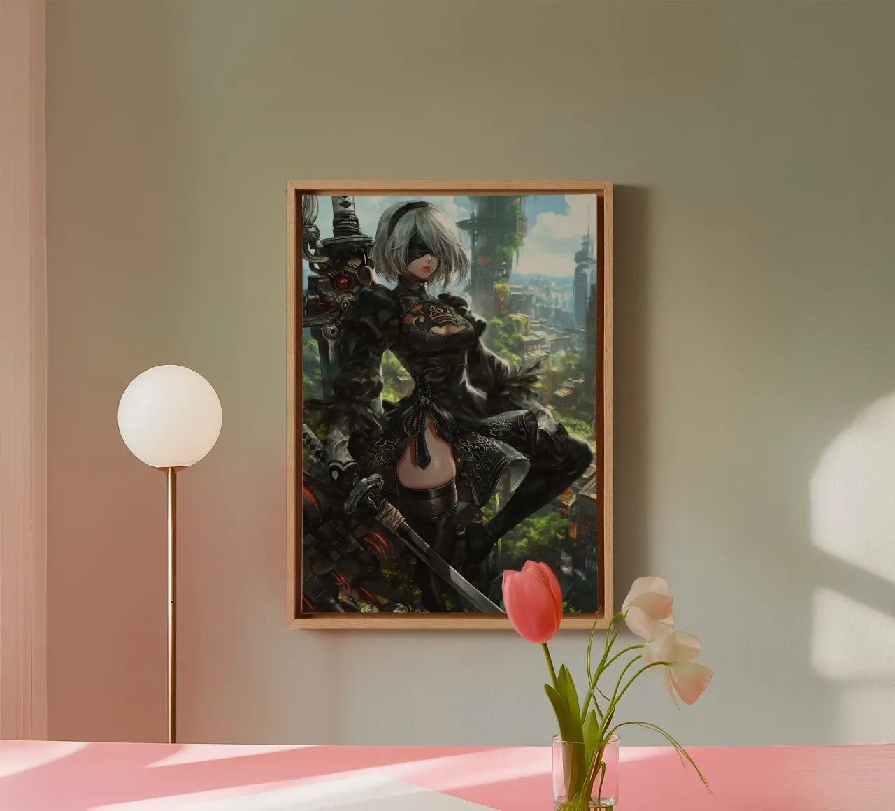 2B Nier Automata tela con Cornice a cassetta da Fleur de Lys