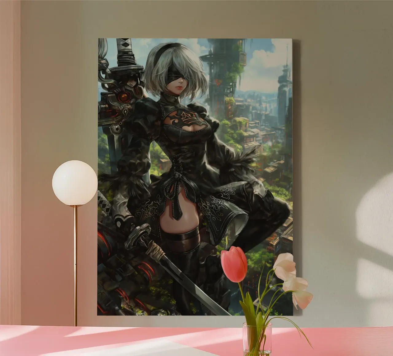 2B Nier Automata tela con Cornice a cassetta da Fleur de Lys