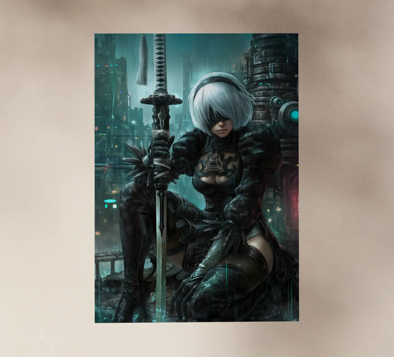 2B Nier Automata pellicola backlit da Fleur de Lys