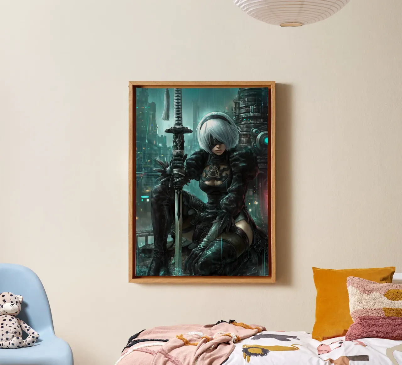2B Nier Automata tela con Cornice a cassetta da Fleur de Lys