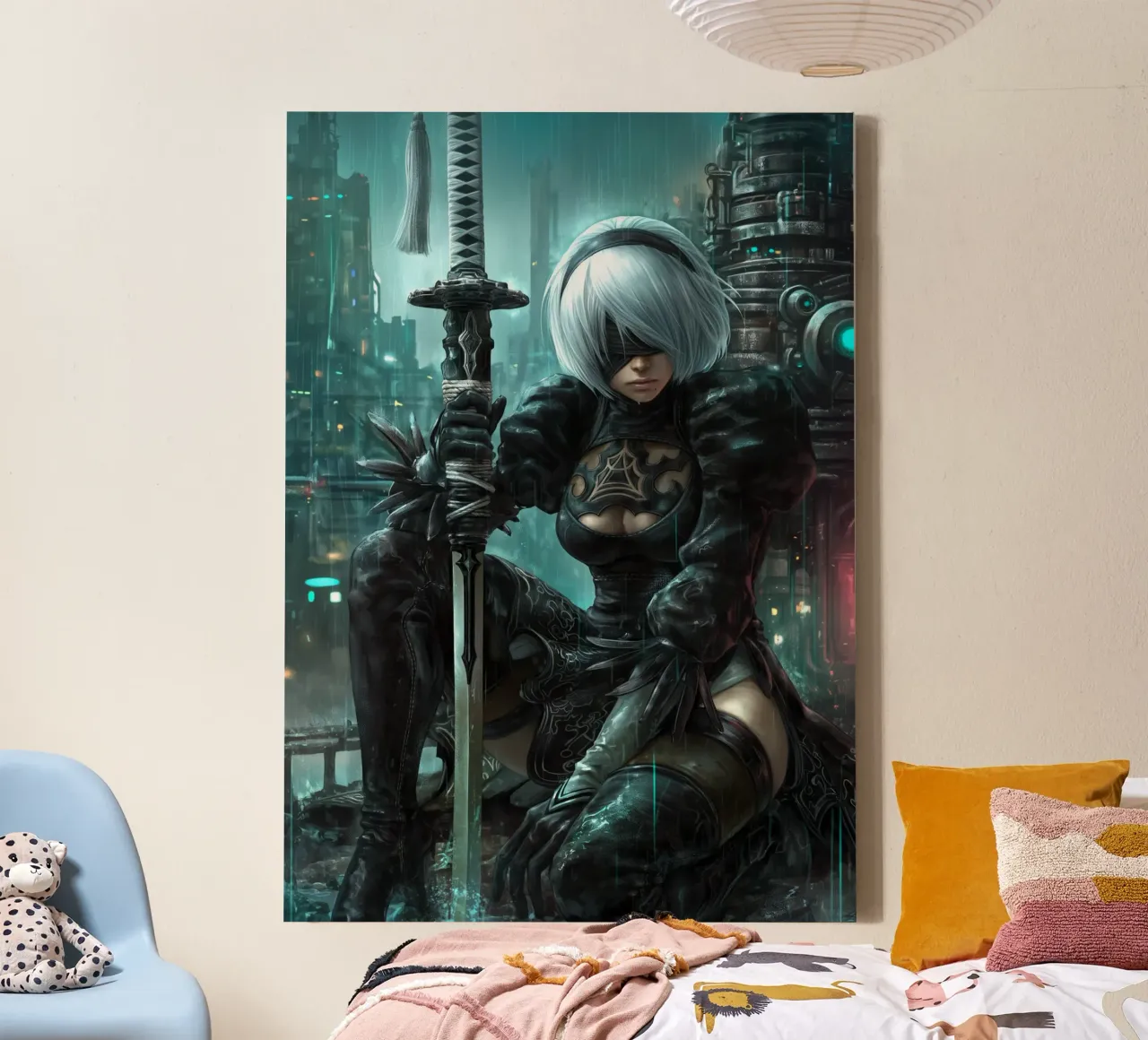 2B Nier Automata tela con Cornice a cassetta da Fleur de Lys