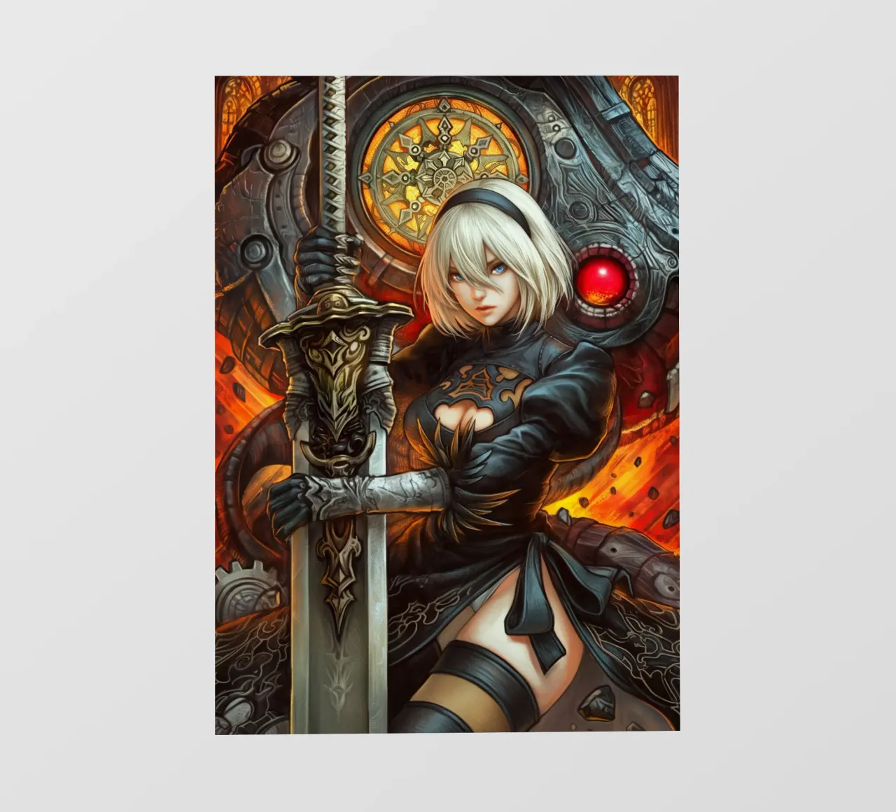 2B Nier Automata pellicola backlit da Fleur de Lys