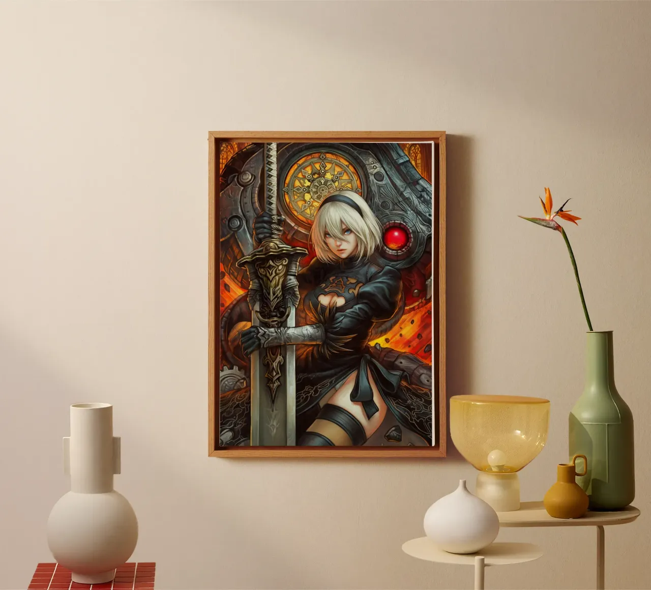 2B Nier Automata tela con Cornice a cassetta da Fleur de Lys