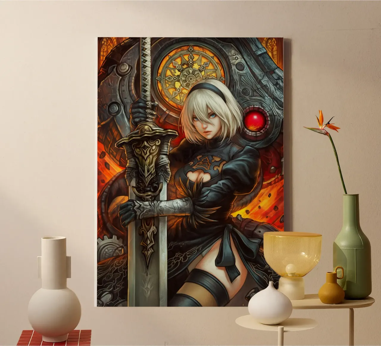 2B Nier Automata tela con Cornice a cassetta da Fleur de Lys