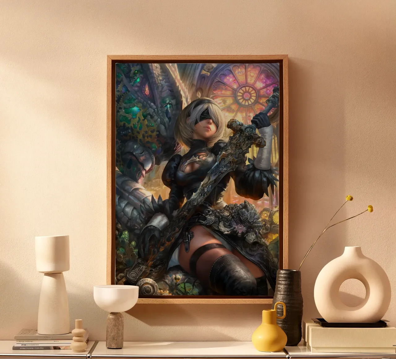 2B Nier Automata tela con Cornice a cassetta da Fleur de Lys