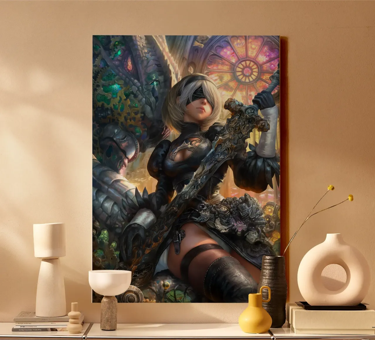 2B Nier Automata tela con Cornice a cassetta da Fleur de Lys