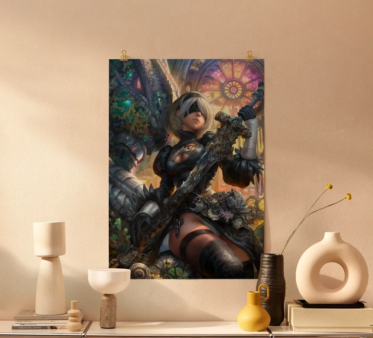 2B Nier Automata poster con telaio in plastica da Fleur de Lys