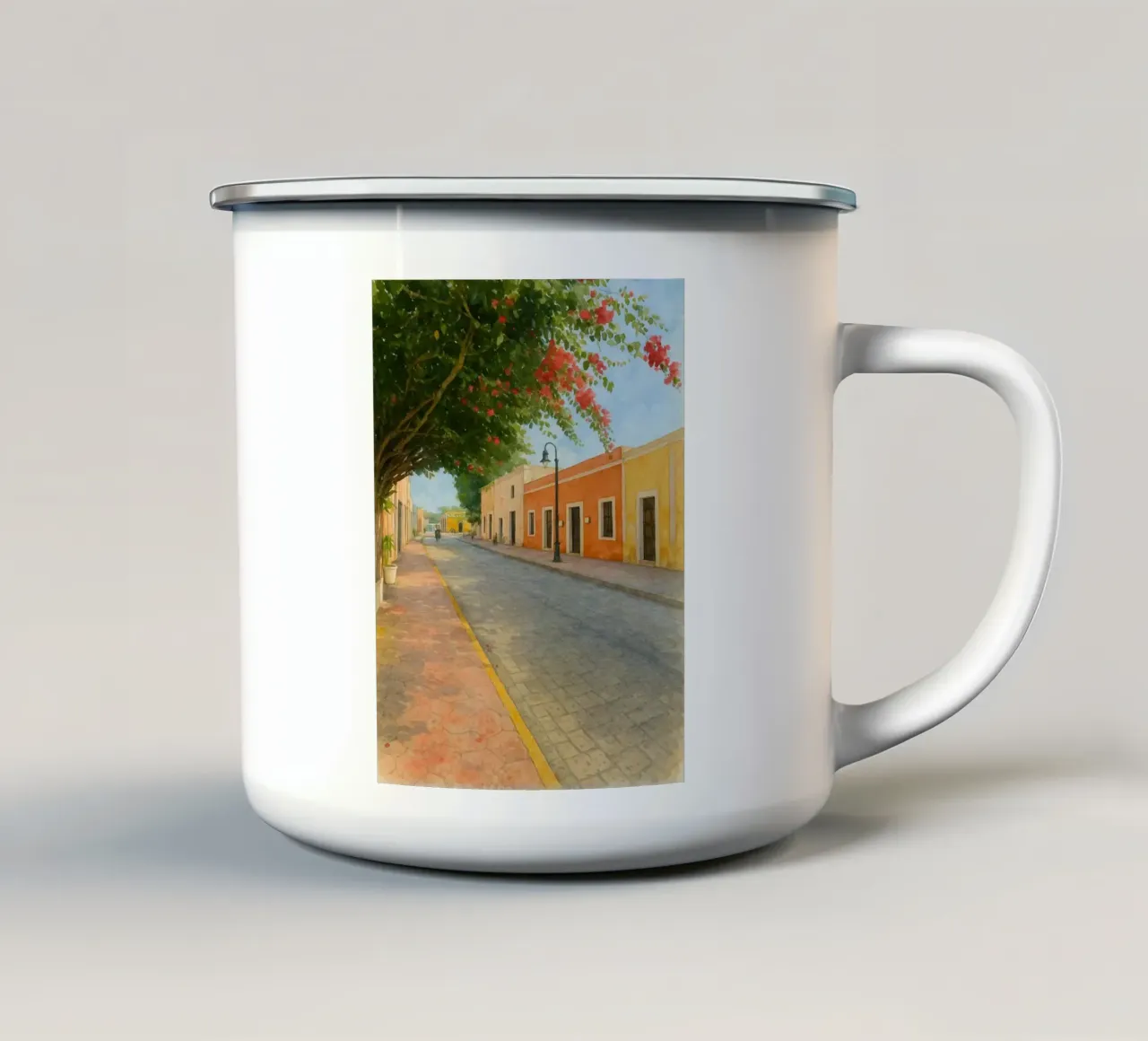 Valladolid Messico, strade del Messico tazza in smalto da Ramcdc