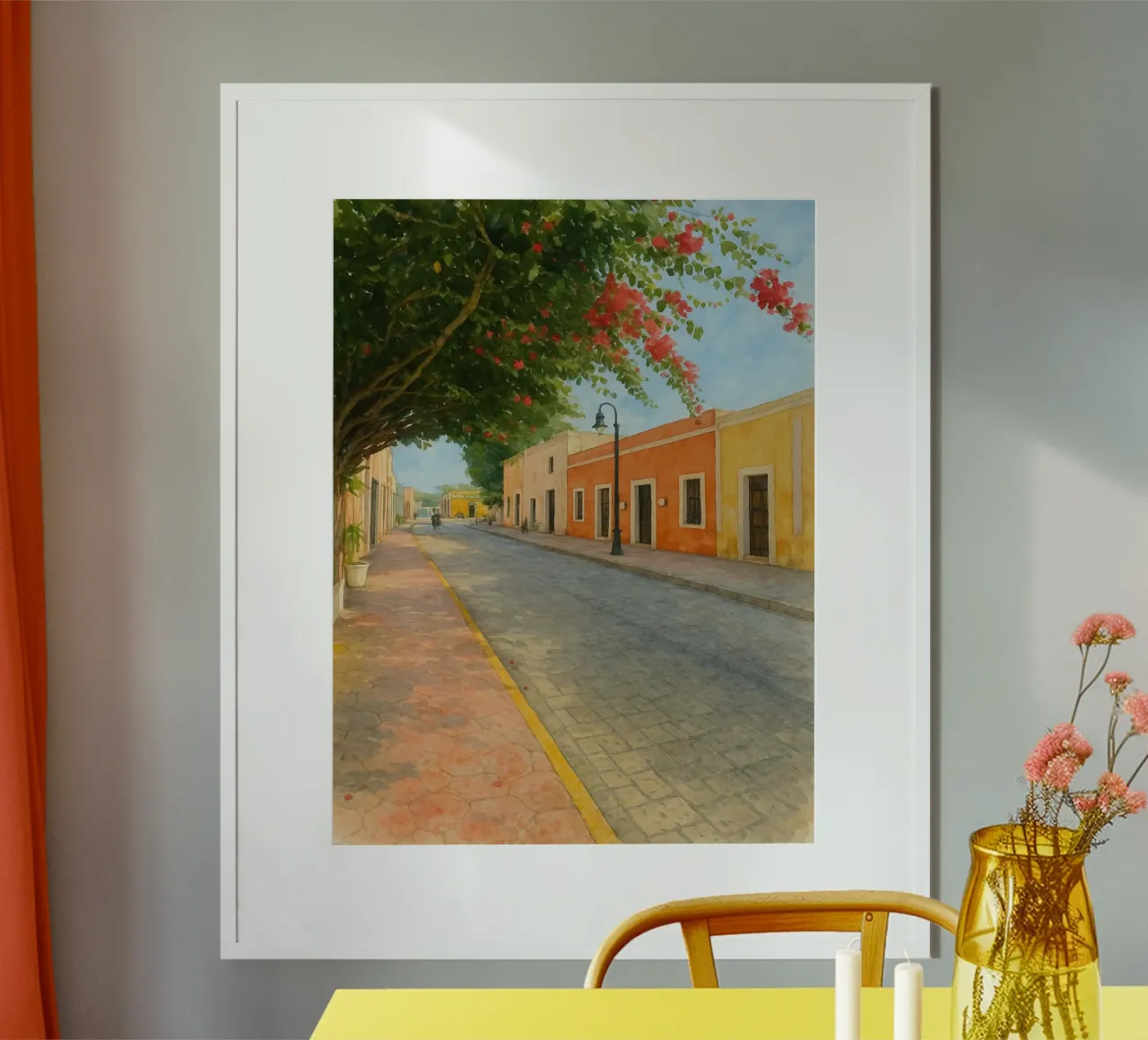 Valladolid Messico, strade del Messico poster con telaio in plastica da Ramcdc