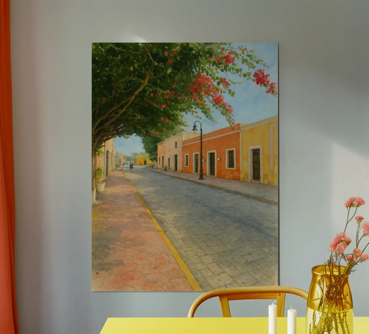 Valladolid Messico, strade del Messico poster con telaio in plastica da Ramcdc