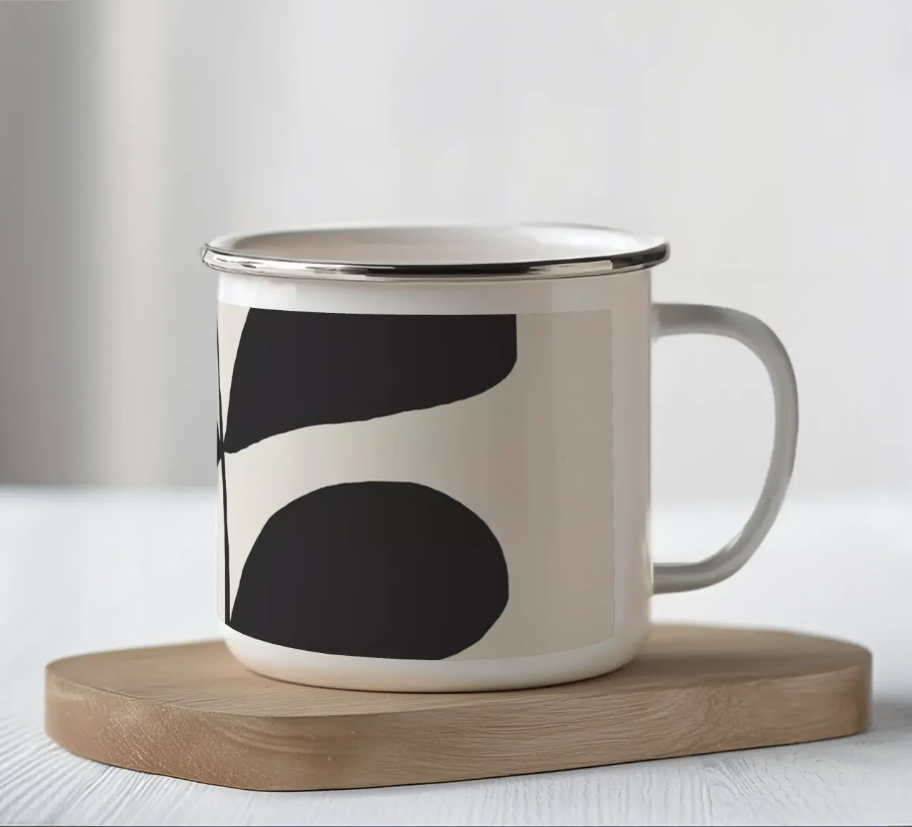 Astratto minimale -Pianta 3 tazza in smalto da ThingDesign