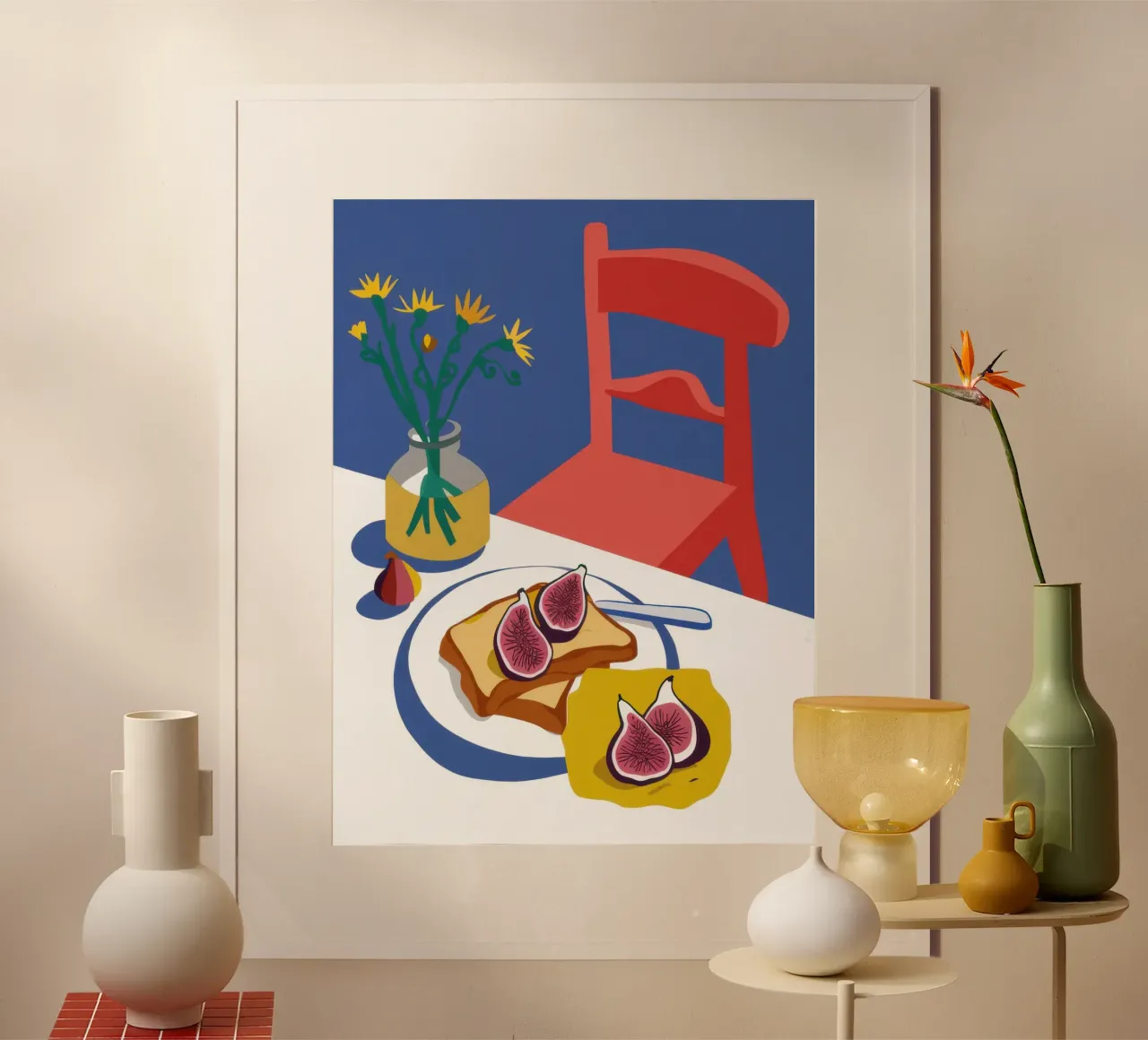 Symfonie van de karmozijnrode stoel poster van Autumn Season