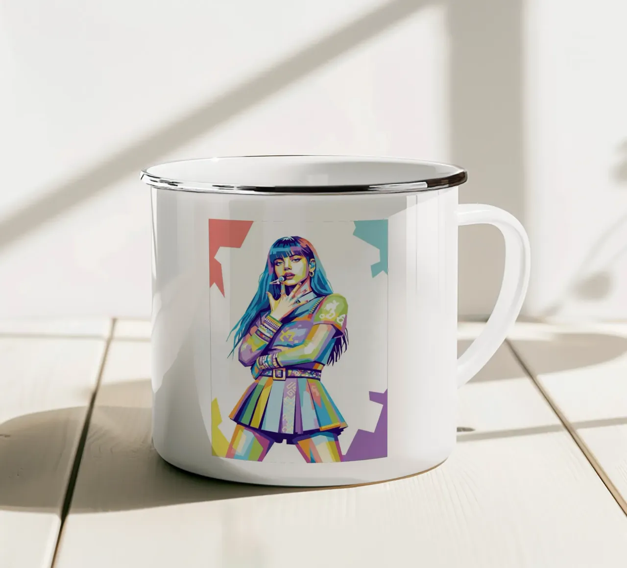 Lisa - Rosa nero tazza in smalto da Hantamrata