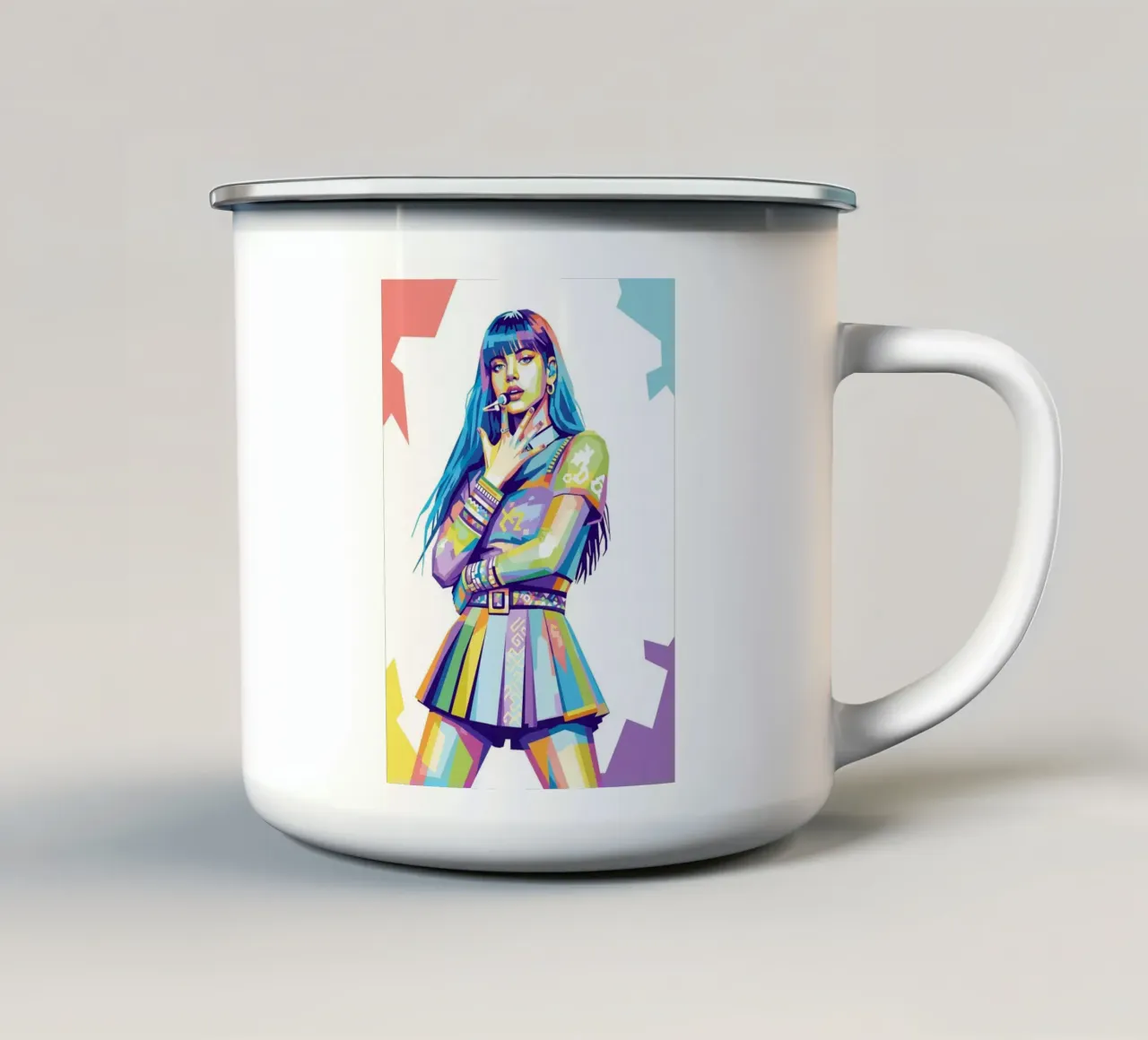 Lisa - Rosa nero tazza in smalto da Hantamrata
