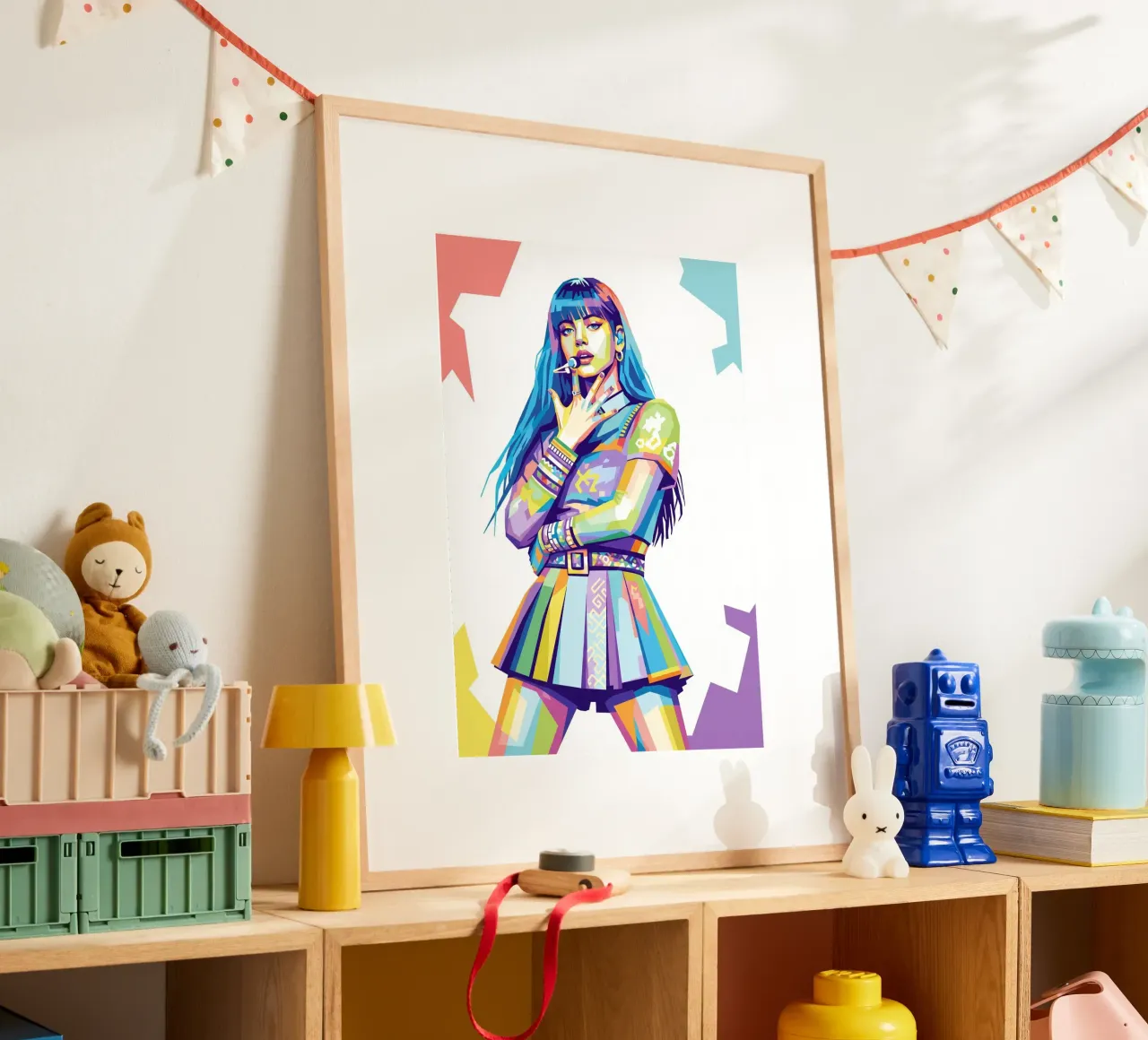 Lisa - Rosa nero poster con telaio in plastica da Hantamrata