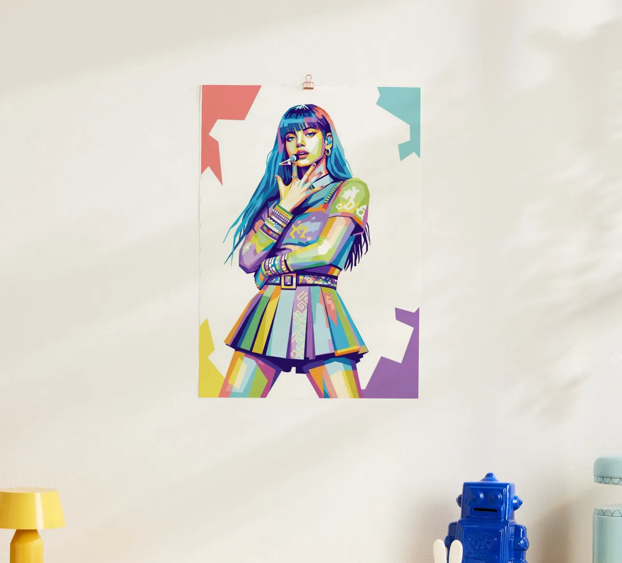 Lisa - Rosa nero poster con telaio in plastica da Hantamrata