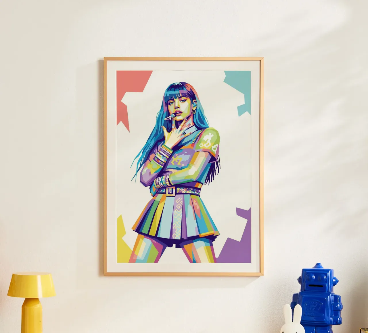 Lisa - Rosa nero poster con telaio in plastica da Hantamrata