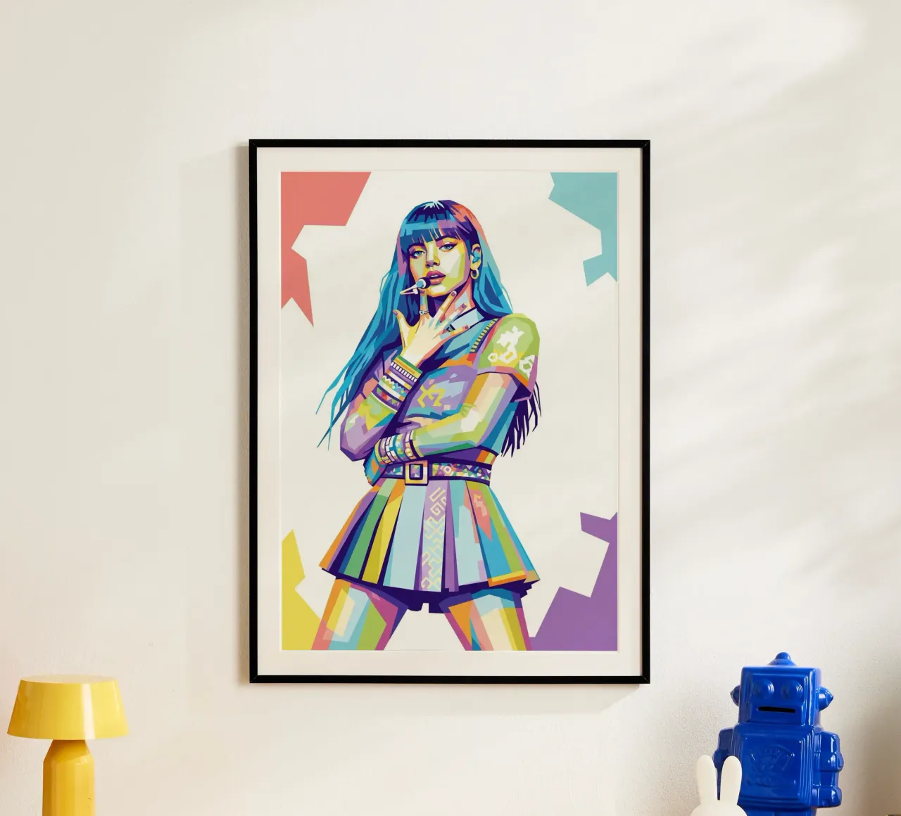 Lisa - Rosa nero poster con telaio in plastica da Hantamrata