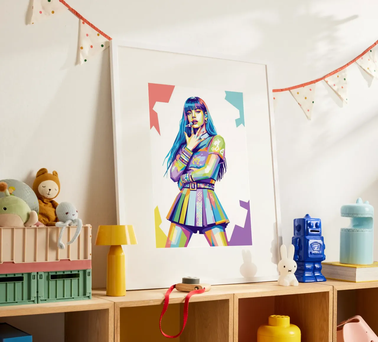 Lisa - Rosa nero poster con telaio in plastica da Hantamrata