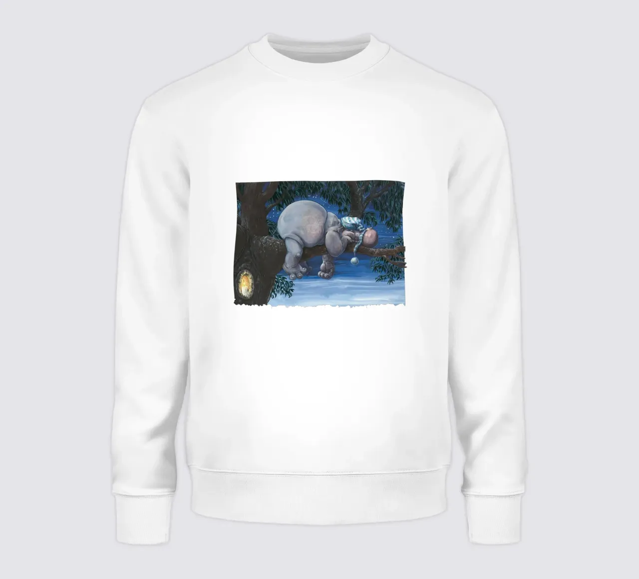 HIPPOS IN THE CHERRY TREE - Sleeping Hippo felpa da Vintage Van Gogh