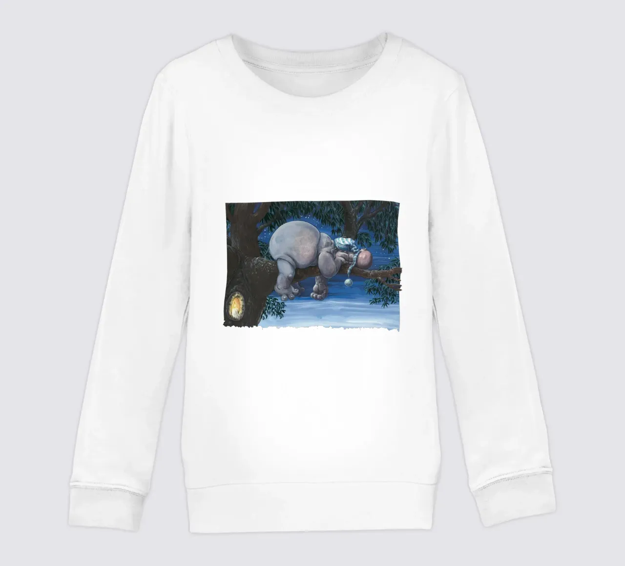 HIPPOS IN THE CHERRY TREE - Sleeping Hippo felpa bambino da Vintage Van Gogh