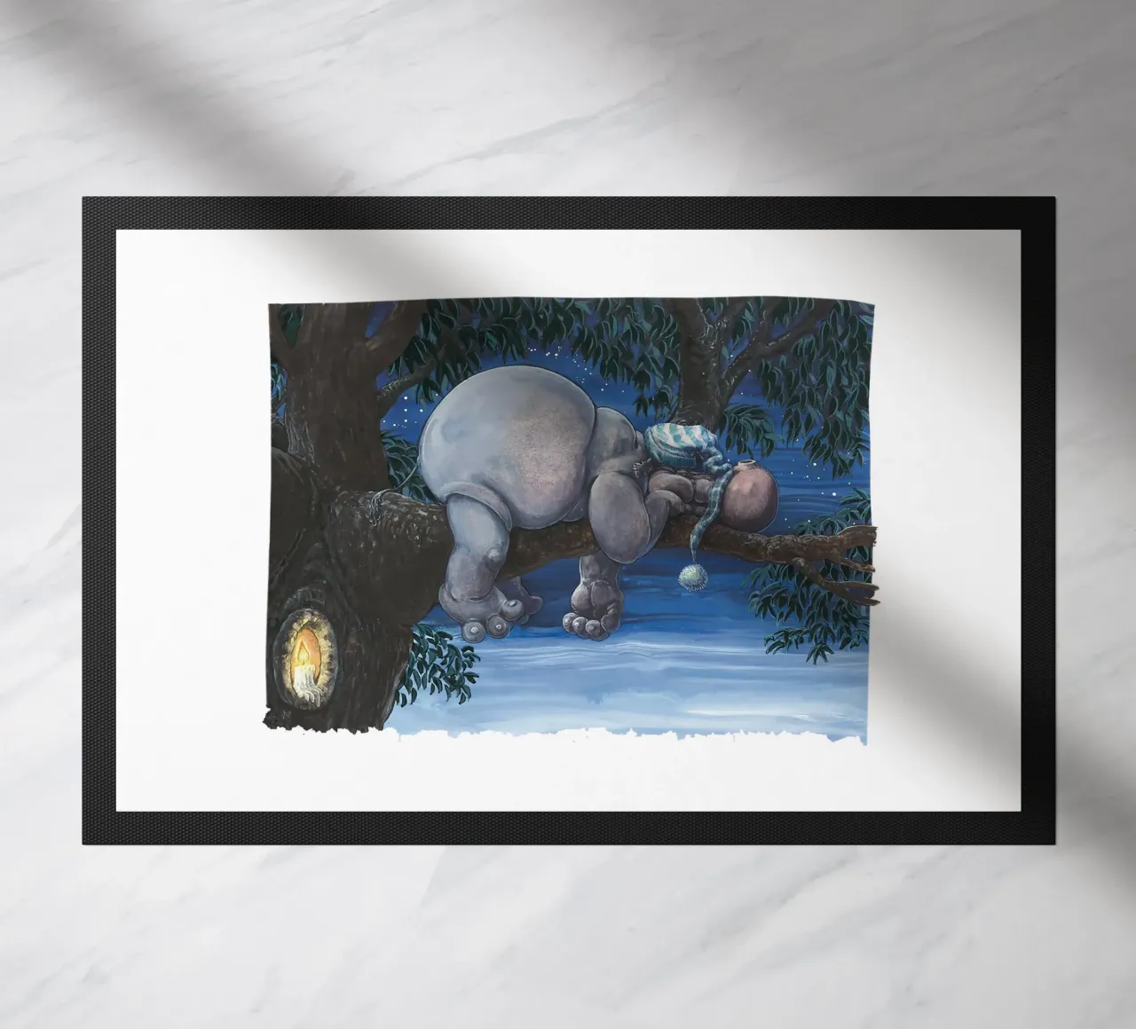 HIPPOS IN THE CHERRY TREE - Sleeping Hippo zerbino da Vintage Van Gogh