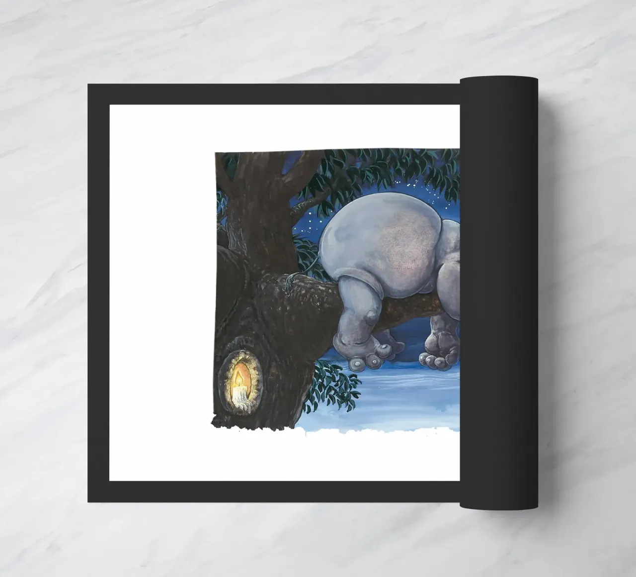 HIPPOS IN THE CHERRY TREE - Sleeping Hippo zerbino da Vintage Van Gogh