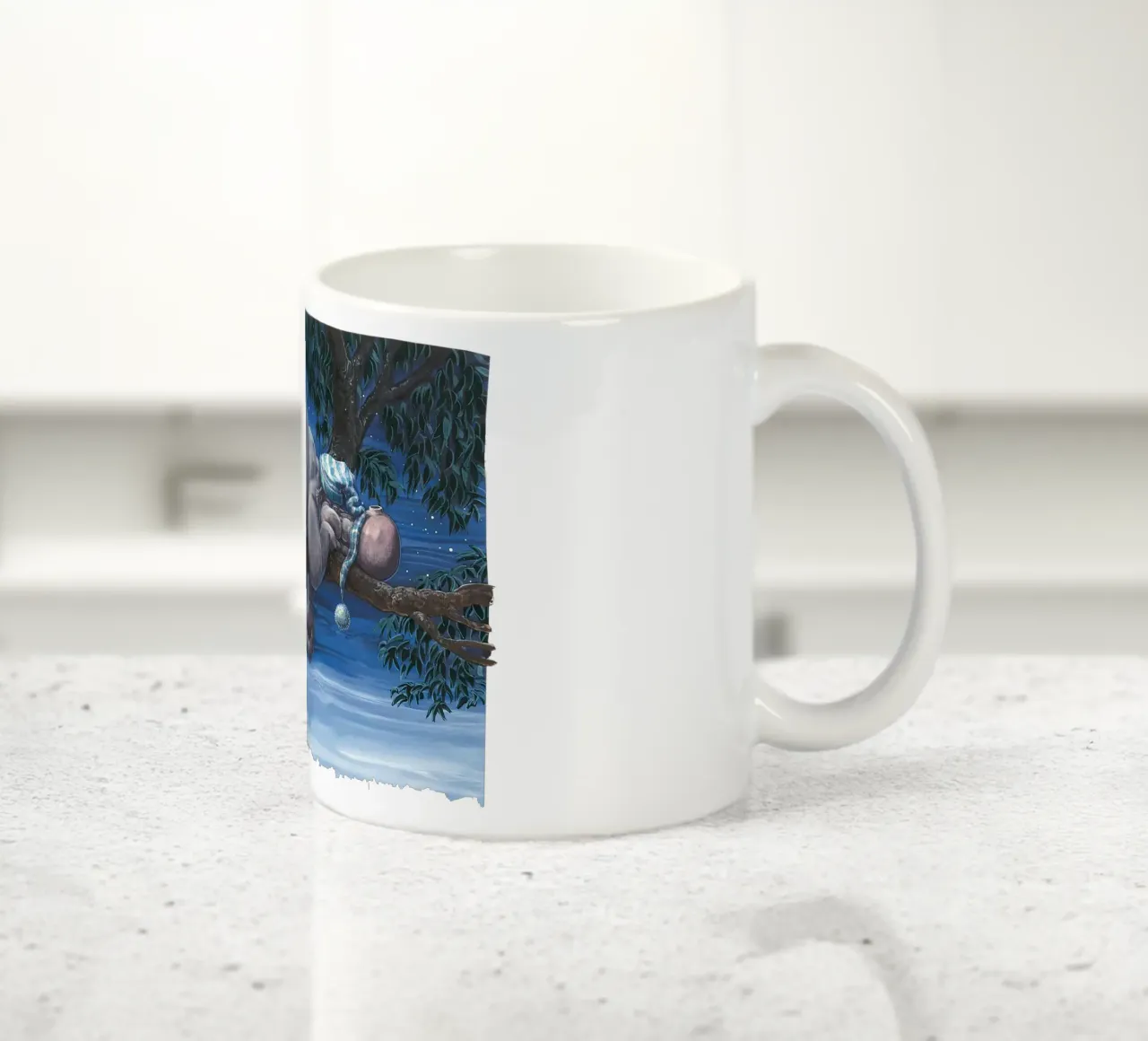 HIPPOS IN THE CHERRY TREE - Sleeping Hippo tazza in ceramica da Vintage Van Gogh